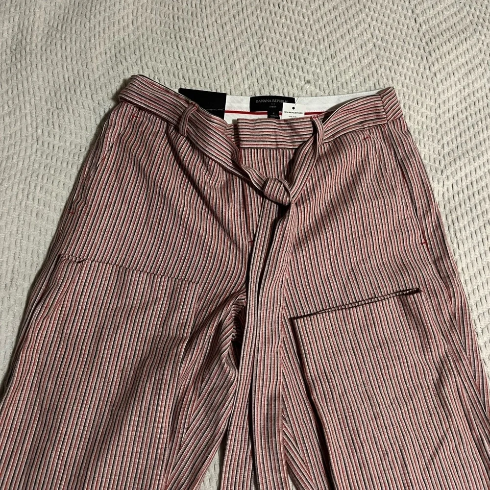 🖤New Banana Republic Avery Striped Linen Paperbag Pants🖤